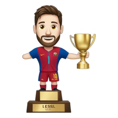 Le joueur de foot Lionel Messi tenant un trophée sticker