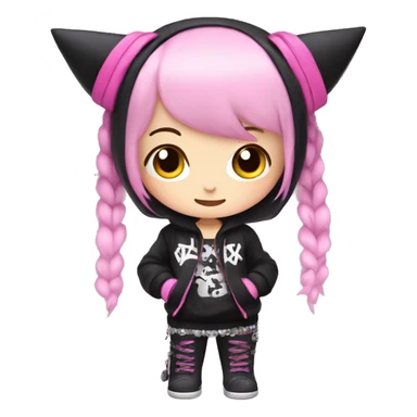 Punk kuromi with pink outfit sticker