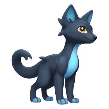Cute cool black blie animal hybrid Fakemon full body sticker