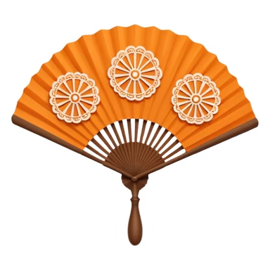 hand fan orange  sticker
