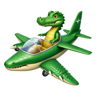 Crocodile flying an airplane sticker