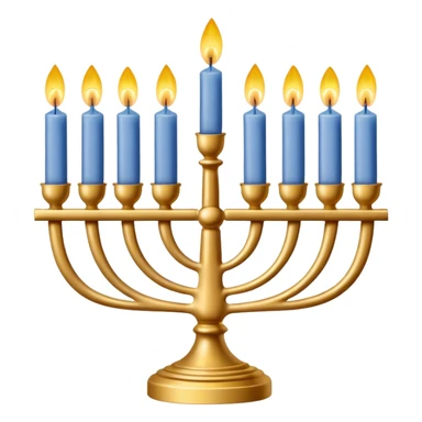 Gold Menorah with 3 candles on the left and right sides sticker