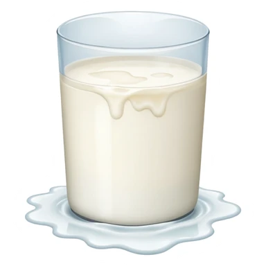 a small puddle of white and clear liquid sticker