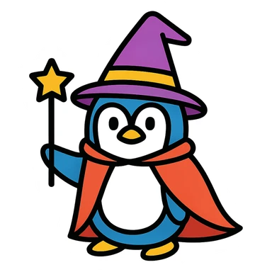 penguin wizard sticker