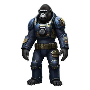 gorilla in warhammer 40K space marine suit sticker