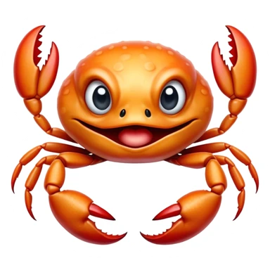Cinematic Comical Baby Crab Portrait Emoji, Head tilted dramatically with an exaggeratedly shocked expression, featuring a tiny, vibrant carapace with wide, comically expressive eyes full of playful disbelief and miniature, animated pincers, Simplified yet hilariously expressive features, highly detailed, glowing with a slightly sassy coastal glow, high shine, dramatic yet playful, stylized with an air of cheeky seaside mischief, soft glowing outline, capturing the essence of a meme-worthy baby crab that looks ready to pinch its way into viral fame! sticker