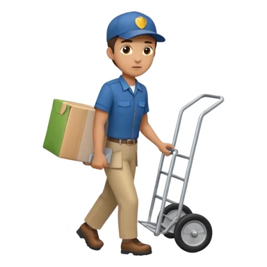 Foot courier with hand truck,Delivery Crew sticker