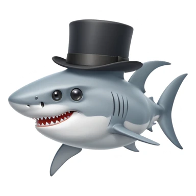 shark with a monocle and top hat sticker