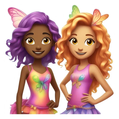 Four girls clubbing having fun in winx inspired fairy outfits  sticker