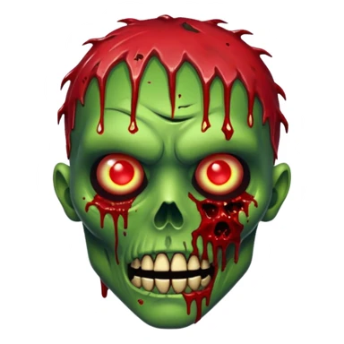 Creepy zombie head, glowing eyes, decaying skin, blood splatters, realistic, no background







 sticker