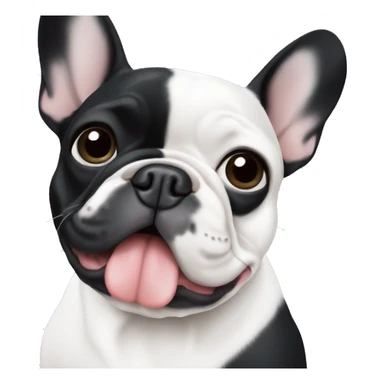 Black and white French bulldog sticker
