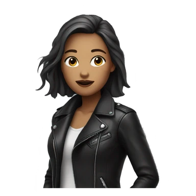 monochrome girl in leather jacket sticker