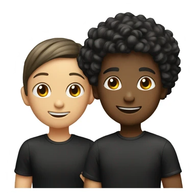 smiling boy with a girl in black shirts sticker