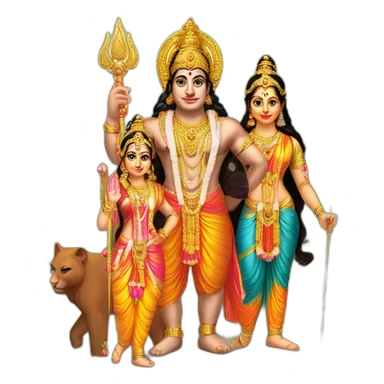 Lord Ram with Sita and Hanuman sticker