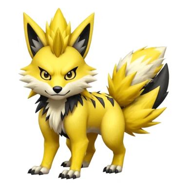 Shiny furry cool Zeraora-Renamon-Obstagoon-fusion sticker