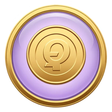 I need you to recreate this image exactly as is but make the color of the coin a ver light purple hue give me three options with different hues of purple sticker