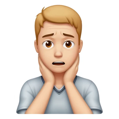 Person putting hands on neck madly  sticker