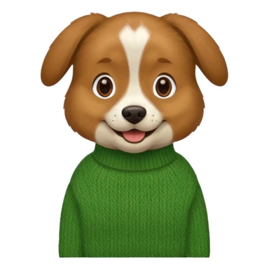 dog wear a green sweater sticker