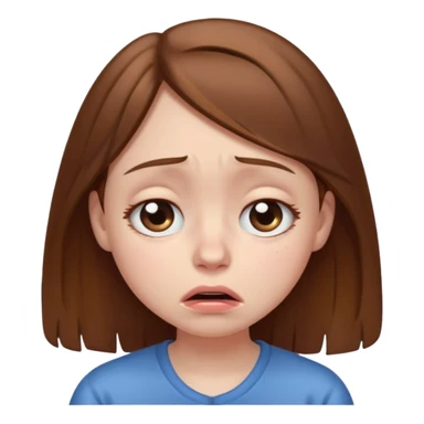 brown haired girl puffy swollen sad eyes sticker