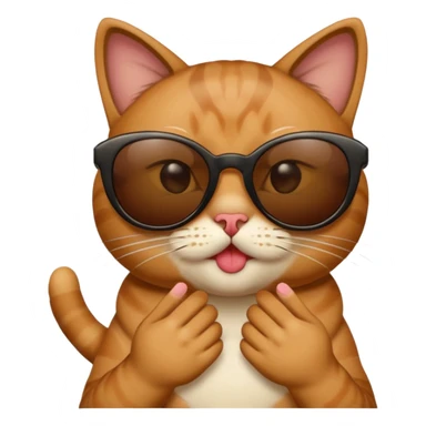 Cat with sunglasses, sending kiss sticker
