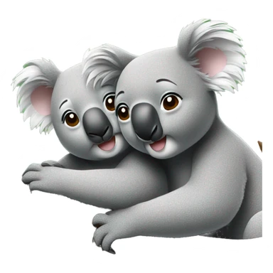 female Koala hugging male koala sticker