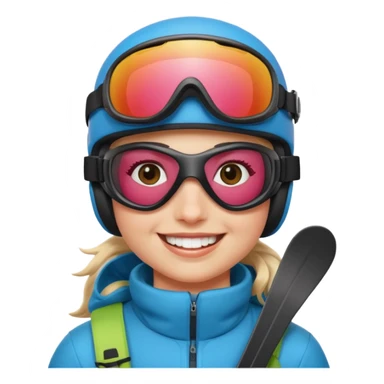 person with ski goggles sticker