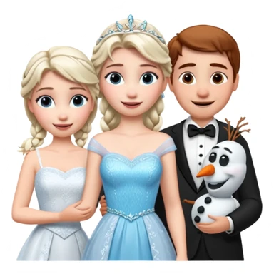Elsa, Anna and Olaf getting married sticker