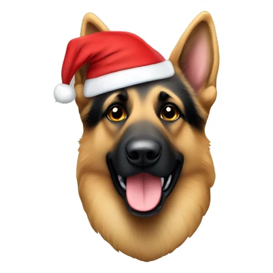 German shepherd with Santa hat  sticker