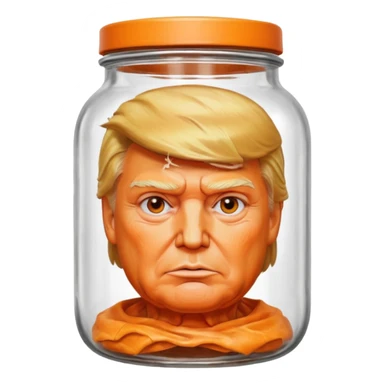 Tête de donald trump dans un pot de conserve en verre  sticker