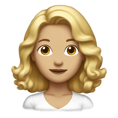 lady with shoulder length blonde and brown slightly wavy h sticker