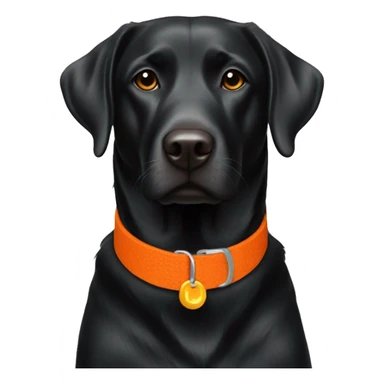 black lab orange collar sticker