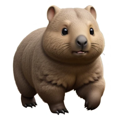 cinematic-wombat-realistic-full-body-waddling-emoji,-stout-muscular-frame-covered-in-coarse-brown-fur,-short-powerful-legs-trotting-determinedly-through-bushland,-round-dark-eyes-filled-with-calm-confidence,-tiny-rounded-ears-twitching-slightly,-strong-digging-claws-visible-on-sturdy-paws,-simplified-yet-realistic-focused-features,-highly-detailed,-glowing-with-a-subtle-earthy-glow sticker