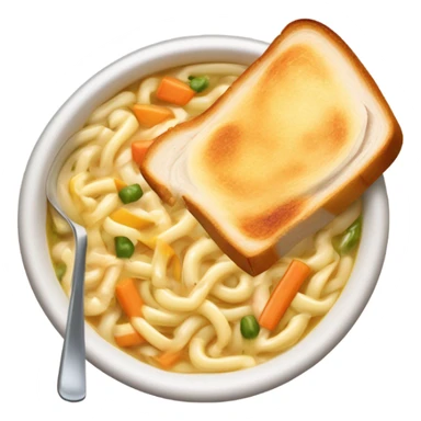 Chicken noodle soup with grilled cheese sticker