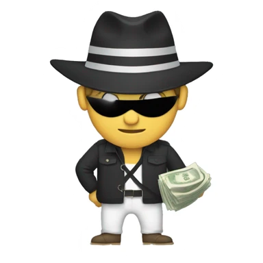 bandit holding cash bag sticker