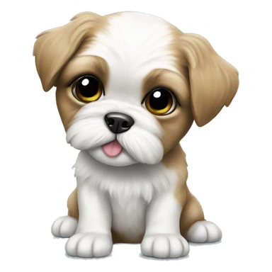 Realistic Shi - tzu puppy peeing  sticker