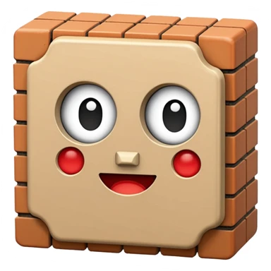 a fuzzy brick sticker