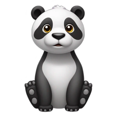 A panda bear mixed with a dino sticker