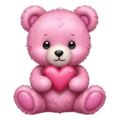 pink cute teddy bear sending hearts and love sticker