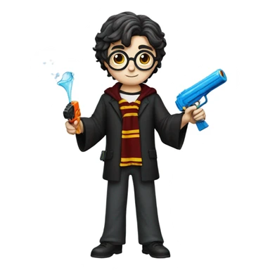 Harry Potter with watergun sticker