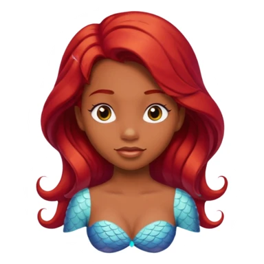 The little mermaid with brown skin and red hair  sticker