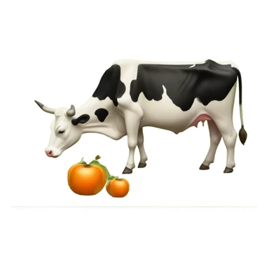 Cow eating pers sticker