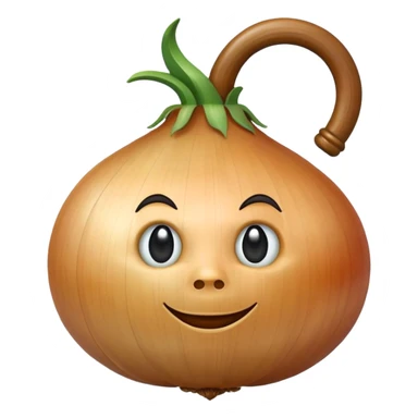 An onion emoji in the style of Apple emoji with a handle and a knocker. sticker