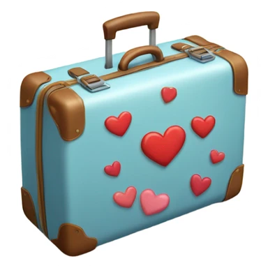 A suitcase with hearts around it sticker
