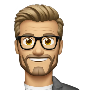 David Beckham with glasses sticker