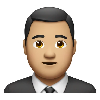 A fat Asian dude with a middle a stagger black hair and a middle part who is short but fat sticker