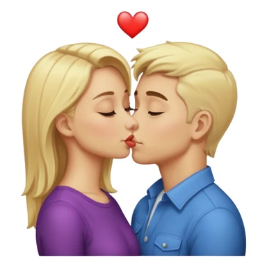 blonde girl and gay guy kissing sticker