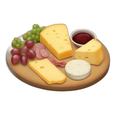 full cheese charcuterie platter on wooden board sticker