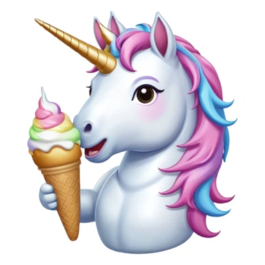 unicorn eating ice cream  sticker
