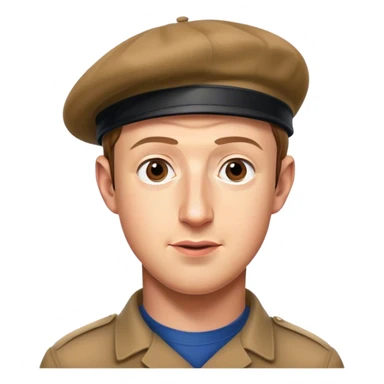 mark zuckerberg with beret looking like a artist sticker