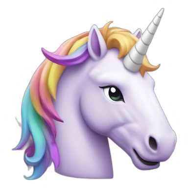 apple unicorn emoji front view purple horn sticker